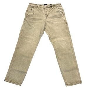 Cotton On Carpenter Pants Sage Green Fade Relaxed Tapered Crisp Denim Loop 32x29